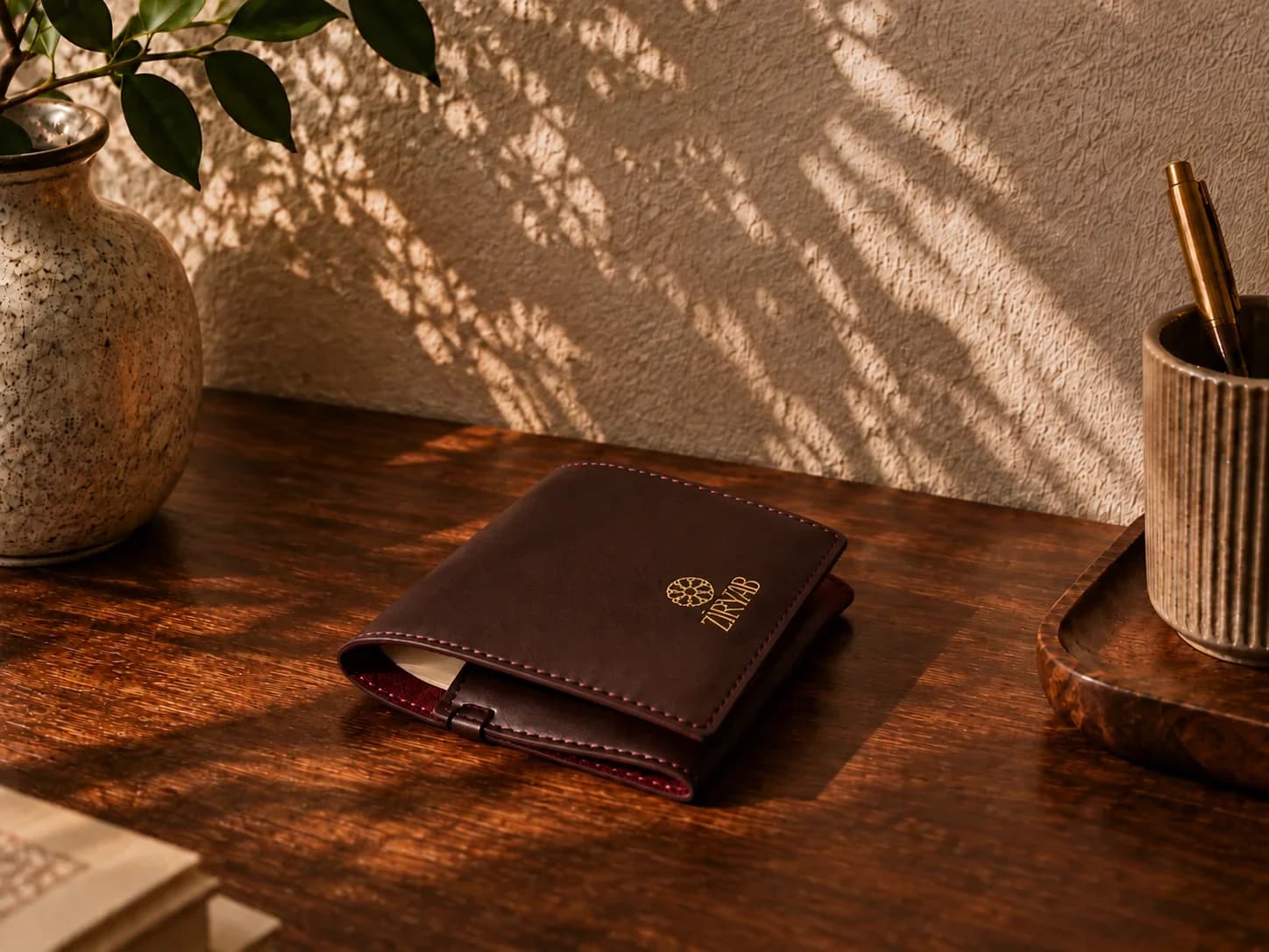 Taschennotizblock aus Leder