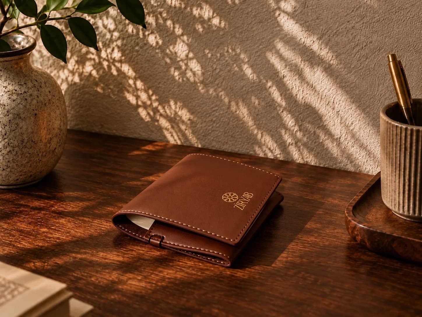 Taschennotizblock aus Leder