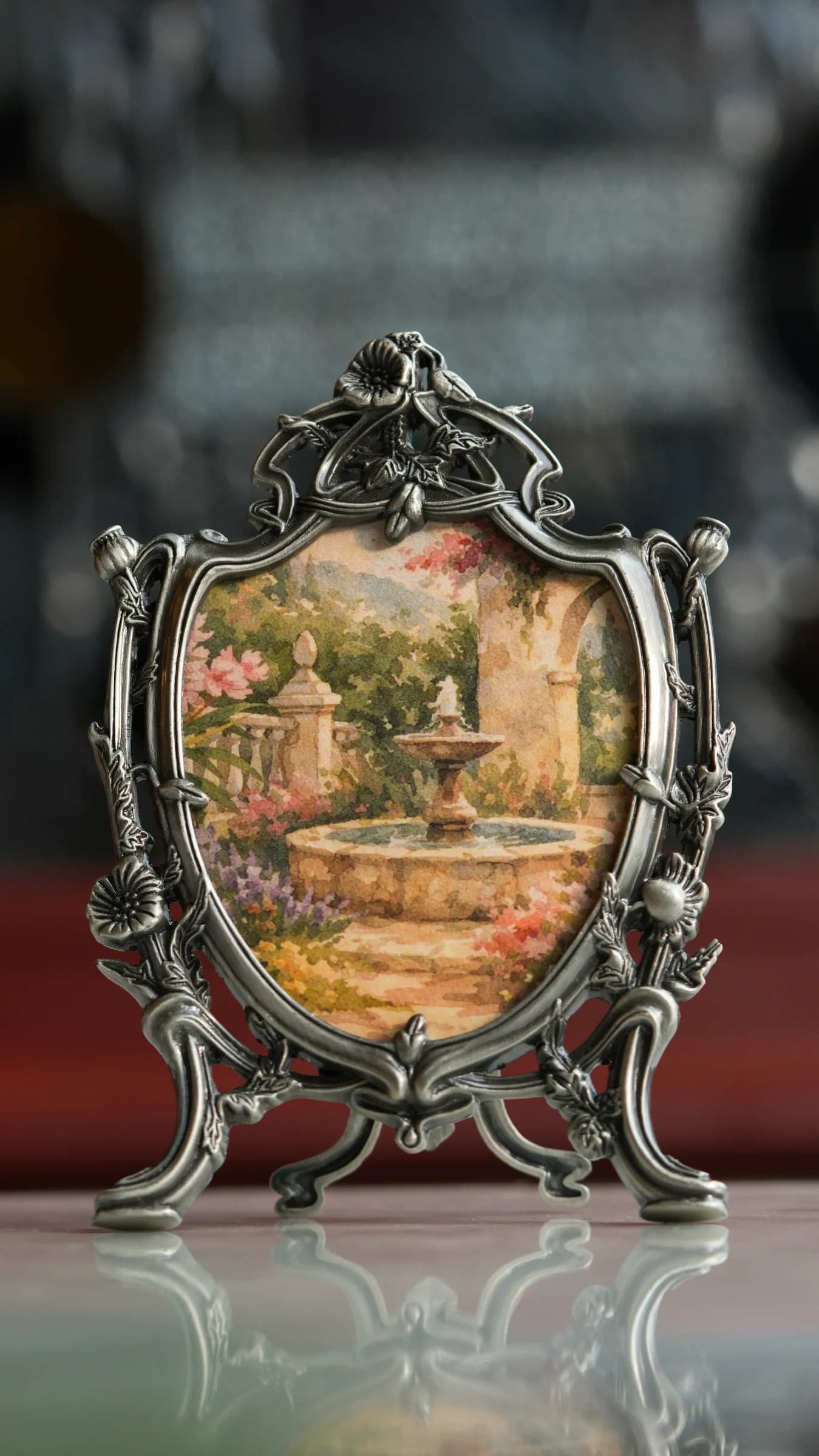 Vintage-Bilderrahmen mit Blumenmotiv